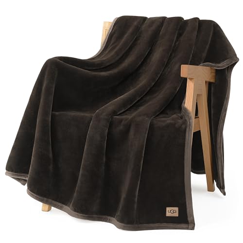 UGG Coco Plush Throw Blanket – Cozy Soft Fleece Blanket for Couch, Bed or Chair, Housewarming Gift for Women, Bedroom or Living Room Decor, Lightweight Bedding, 50" x 70" (Brown, Throw) - color: Brown