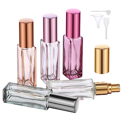 Segbeauty 5pcs 10ML Perfume Travel Refillable, Mini Cologne Perfume Bottles Empty, Portable Atomizer Sprayer for Perfume Travel Size Spray Bottle Pocket Glass Spray Bottles Toiletries Sample Dispenser - color: Mixed, style: Mini Bottles