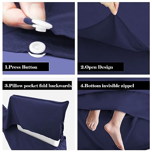Sleeping Bag Liner,Travel Sheet & Adult Sleep Sack, Camping Sheets Travel Sleep Sack for Backpacking,Hotels & Hostels -Lightweight Single &Double Travel Sheet Camping Sheets - color: Single Navy