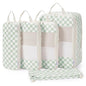 Narwey 6 Set Compression Packing Cubes for Travel Women Men, Travel Cubes for Carry On Suitcase, Durable Compression Luggage Organizer Bags - color: ZZ-Mint Green Checkerboard