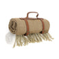 Picnic Blanket Extra Large Waterproof with Strap 59"x79" - Machine Washable Tassels Faux Wool Cashmere for Park, Grass, Camping, Hiking, Concerts (Coffee, 59"X79") - color: Coffee