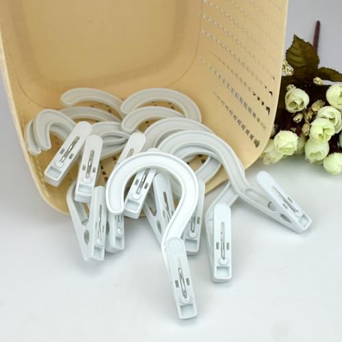 Laundry Hooks Boot Hangers Plastic Clothes Pins Hanger Clips for Bathroom Travel Portable White (24Pcs) - color: White 24pcs