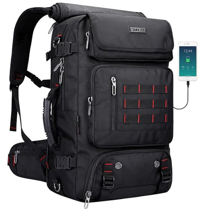 WITZMAN Carry on Travel Backpack for Men Women Airline Approved Convertible Nylon Duffle Backpack Luggage Bag (B682 Black) - color: 01.black