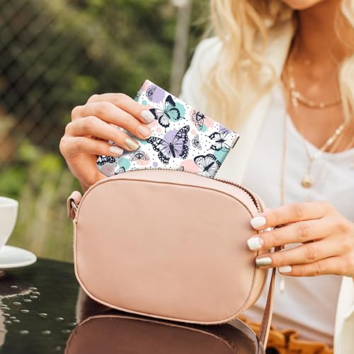 2Pcs PU Leather Small Squeeze Coin Purse Pouch Mini coin Bag Unique And Cute Wallet Cosmetic Bags Change Bag For Women Girls Men Colorful Butterflies - color: Colorful Butterflies