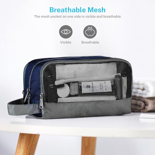 Gonex Travel Toiletry Bag Nylon, Shaving Bag Toiletry Organizer Deep Blue - color: Deep Blue