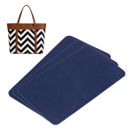 MECCANIXITY 3pcs Felt Base Shaper, 8.7 x 5.1 Inch Purse Base Shaper Tote Bottom Insert Purse Pads for the Bottom of Handbags Tote Bags Backpack Handbags Organizers, Dark Blue - color: Dark Blue, size: 8.7 x 5.1 Inch