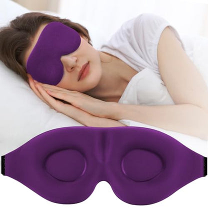 ZGGCD Sleep Mask for Side Sleeper, Light Blocking Sleeping Eye Mask for Women Men, 3D Contoured Cup Night Blindfold, Luxury Eye Cover Eyeshade with Adjustable Strap for Travel, Nap, Purple - color: Purple