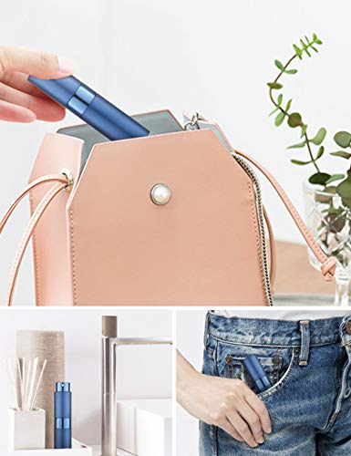 LISAPACK 8ML Atomizer Perfume Spray Bottle for Travel, Empty Refillable Cologne Dispenser, Portable Sprayer (Blue) - color: Blue
