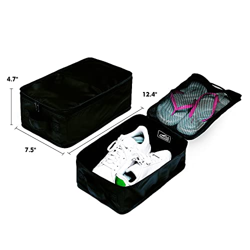 Travel Shoe Bags, Foldable Waterproof Shoe Pouches Organizer-Double Layer (6 Black Shoe Bags) - color: Black, size: 6 Packs
