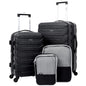 Wrangler 4 Piece Miami Luggage and Packing Cubes Set, Black - color: Black, size: 4 Piece Set