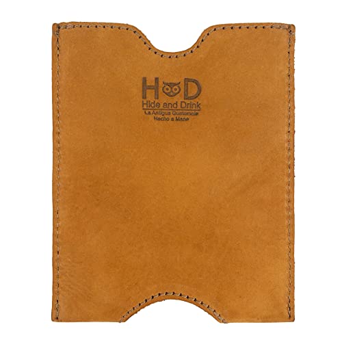 Hide & Drink, Travel Passport Pocket Sleeve Handmade from Full Grain Leather - Old Tobacco - color: Old Tobacco
