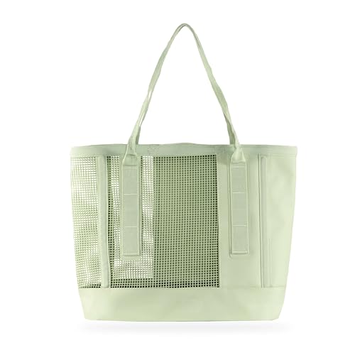 MISSION Outdoor Cassi Lightweight Beach Tote Bag with Waterproof Bottom and Coated Mesh for Beach Boat Pool Sports | Outdoor - color: Sage