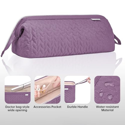 KarSyon Shark Flex Style Case for Dy son Airwrap Hair Dryer Brush Revlon Hair Tools Travel Bag Carrying Case Flat Curling Iron Organizer (Purple) - color: Purple