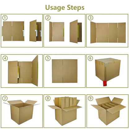 3 Sets Moving Boxes Dish Packing Boxes Divider Kits,16 x 12 x 13 Inch Dish Packing Box Kitchen Moving Box Corrugate Dividers with 30 Pcs Foam Pouches,1 Pcs Tape Rolls with Dispenser - style: 3 Sets-dish packing-16x12x13in