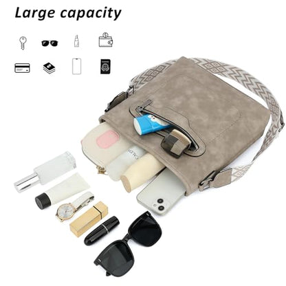 TANTOMI Crossbody Bags for Women Casual Crossbody Purses for Women Travel Shoulder Bag Handbags with Adjustable Strap - color: Gray