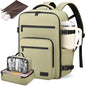 LOVEVOOK Travel Backpack For Women,40L Carry On Backpack Flight Approved,TSA Personal Item Travel Bag Fits 17 Inch Laptop,Weekender Overnight Daypack with Toiletry Bag and Cube,White Light-brown - color: Green, size: 17.3 Inch-40L-4Pcs