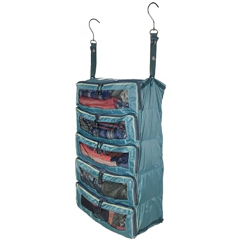 Pack Gear Hanging Suitcase Organizer - Our Large Hanging Luggage Organizer Fits Any Suitcase - Our Packing Cubes For Travel Uses Mesh Windows to Make it Easy to Find your Clothes (Green, L) - color: Green, size: Large (Check-In)