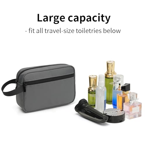 Travel Hanging Toiletry Bag with Carry Handle - Water-Resistant Small Cosmetic Organizer for Men & Women, Makeup, Shaving Kit, Gym & Travel Essentials (Charcoal Gray) - color: Charcoal Gray