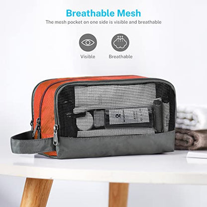 Gonex Travel Toiletry Bag Nylon, Shaving Bag Toiletry Organizer Orange - color: Orange
