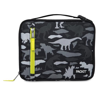 Packit, Box Lunch Freezable Dino Camo Charcoal - color: Dino Camo Charcoal