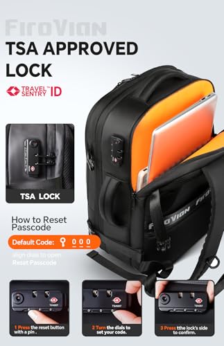 Vacuum Backpack Travel, 70L Expandable Carry On Backpack With Compression System, 2 Detachable TPU Vacuum Bags, TSA Lock, Water-Resistant, Fits 16" Laptop for Business & Travel