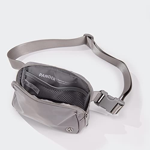 Pander Belt Bag for Women, Fashion Waist Packs, Crossbody Bags with Adjustable Strap (Light Grey). - color: Light Grey