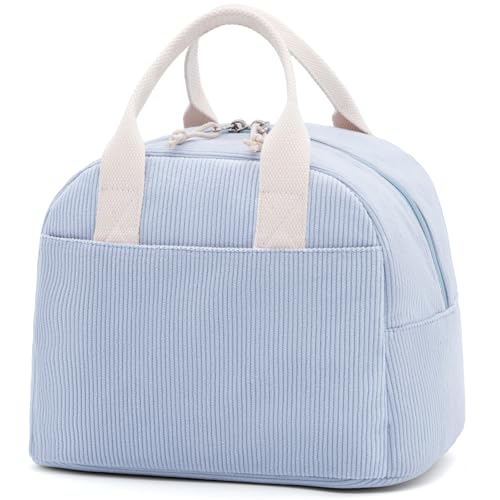 LOVELYWIND Lunch Bag for Women Cute Lunch Bags for Women Lunch Tote Bags Reusable Insulated Lunch Box Large Capacity Reusable Insulated Cooler for Work or Travel Gifts or Beach - color: 1-Cloud Blue
