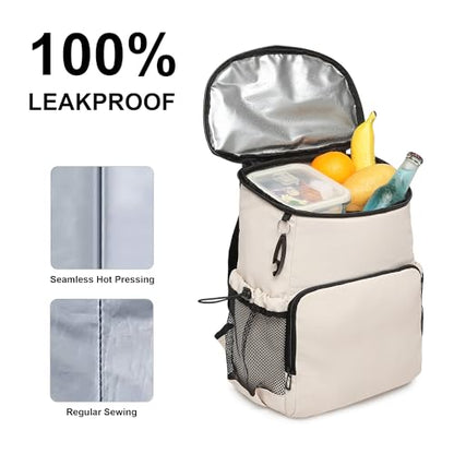 Backpack Cooler for Men and Women Insulated Waterproof Soft Lightweight Cooler Bag Leakproof 30 Cans Travel Camping Picnic Beach - color: Cream, size: 30 Cans