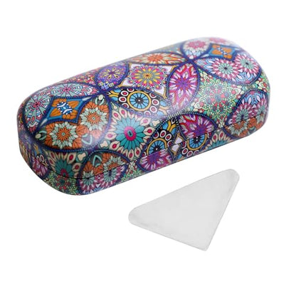 PERFECTSIGHT Sunglasses Case, Large Hard Shell Glasses Case, Cute PU Leather Protective Eyeglasses Case for Women Men - color: Multicolor Totem