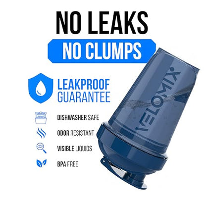 VELOMIX -2 Pack- 20 oz Protein Shaker Bottles for Protein Mixes - 2x Wire Whisk | Leak Proof Shaker Cups for Protein Shakes and Pre Workout | Protein Shaker Bottle Pack (B3) Green/Blue - color: B3) Green/Blue