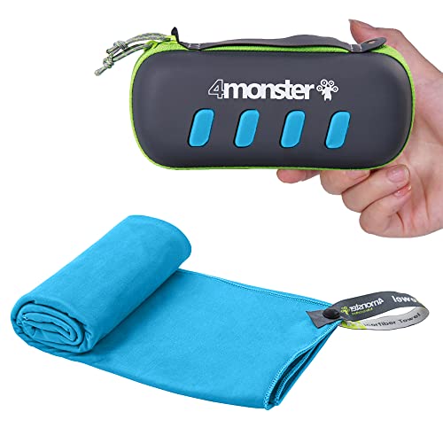 4Monster Camping Towel Super Absorbent-Quick Dry Microfiber Towel Ultra Compact & Soft-Travel Towel Lightweight for Backpacking,Hiking,Gym,Beach,Swimming,Yoga - color: Blue, size: 48.00" x 24.00"