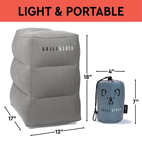 3 Height Travel Foot Rest - 2-Pack | Gray Inflatable Foot Rest Pillow, Airplane Footrest for Flights, Car Seat Foot Rest, Plane Bed for Toddler Airplane Travel Essentials Kids Accessory