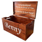 Personalized Engraved Name, Fully Assembled, Solid Wood Storage Trunk with Lid & Handles, Hope Chest, Wooden Box, Bedroom Organizer, Birthday, Gift, Blankets, Clothes, Slow-Close Lid, 30”, Walnut - color: Walnut-Engraved