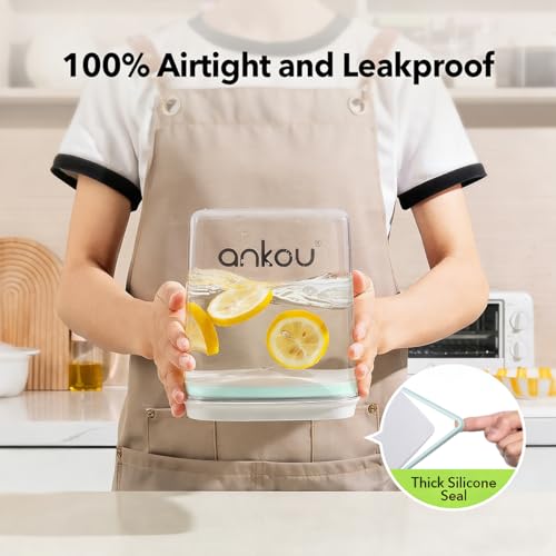 Food Storage Container with Lid, 2.8 Qt Airtight Pantry Canister, BPA-Free Plastic Flour Sugar Storage Container, One-Touch Press-to-Open Lid, Stackable Clear Jar for Rice, Cereal, Coffee, Brown Sugar - color: 2.8 Qt