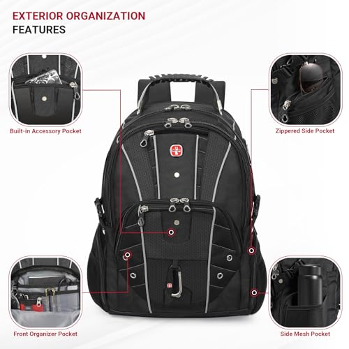 star cloud Business Travel Laptop Backpack 17 Inch, USB Type-C Charging Carry On Backpack with Anti-Theft Lock, Large Capacity Multi-Compartment Tech Backpack for Work, Commute & Travel