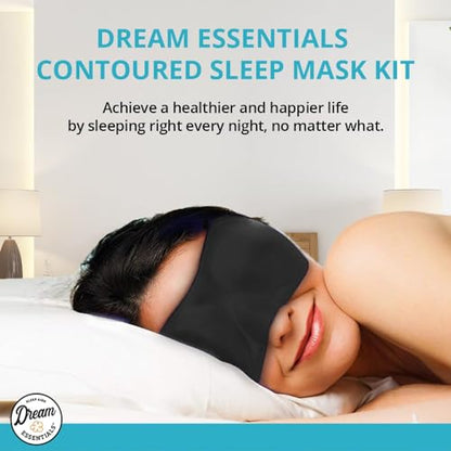 Wild Essentials® Sweet Dreams™ Comfortable & Contoured Sleep Mask Kit with Carry Pouch and Moldex® Ear Plugs, Travel Set, Gift - color: Black