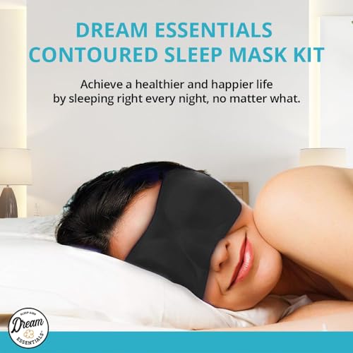 Wild Essentials® Sweet Dreams™ Comfortable & Contoured Sleep Mask Kit with Carry Pouch and Moldex® Ear Plugs, Travel Set, Gift - color: Black