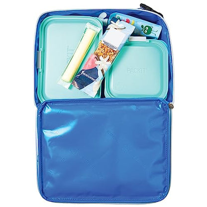 PackIt Freezable Classic Lunch Box, Blue Sky, Built with EcoFreeze Technology, Collapsible, Reusable, Zip Closure With Zip Front Pocket and Buckle Handle, Perfect for School Lunches - color: Blue Sky