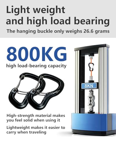 Heavy Duty Carabiner Clip Hook 8KN (1763 lbs), 2 PCS Ultra-Light Aluminum Caribeaners with Double Door D Ring Shape, for Hammock, Camping, Hiking, Backpacking, Dog Leash, Keychain Clip - style: 3#Rainbow-7pc