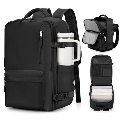 VGCUB Carry on Travel Backpack for Women Men Large Laptop Gym Work Frontier Airlines Personal Item Bag Business Airport Lightweight Backpack Flight Approved Mochilas de Viaje Black - color: Black, style: Large