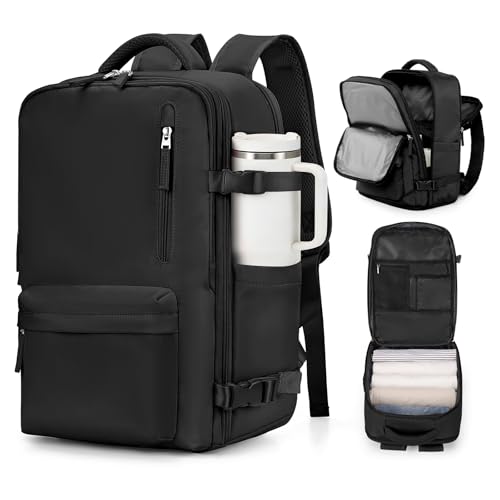 VGCUB Carry on Travel Backpack for Women Men Large Laptop Gym Work Frontier Airlines Personal Item Bag Business Airport Lightweight Backpack Flight Approved Mochilas de Viaje Black - color: Black, style: Large