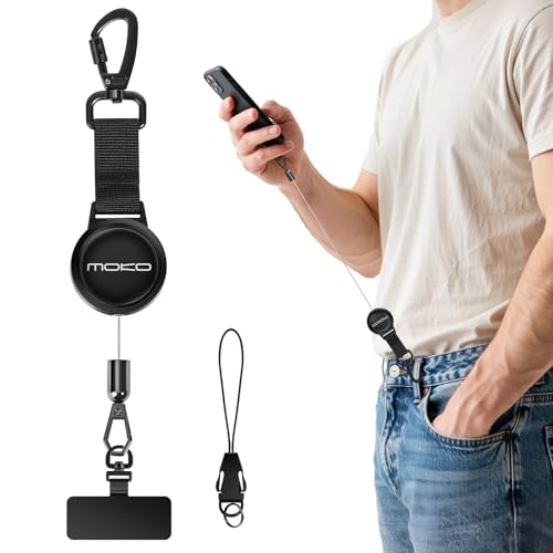 MoKo Phone Strap, Universal Phone Charm Chain Anti-theft Lanyard with Tether Tab, Pink White
