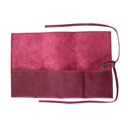 Hide & Drink, Leather Watch Roll Organizer Handmade from Full Grain Leather, Holds Up to 4 Watches, Easy Carry On Watchlover Storage (Sangria) - color: Sangria