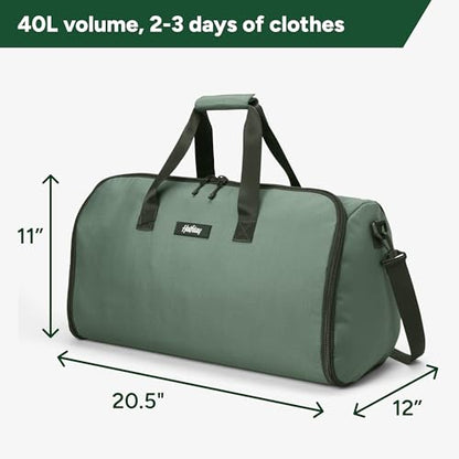 Halfday Convertible 2-in-1 Garment Duffel Weekender Bag 40L: Wrinkle-Free Travel (Hanging Suit Compartment, Shoe Pockets, Trolley Sleeve), Durable & Water-Resistant Carry-on, Cactus - color: Cactus, style: Original, 40l