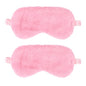 2 Pcs Plush Eye Mask Soft Sleeping Blindfold Eye Cover Comfortable Furry Faux Fur Sleeping Mask Satin Nap Night Eyeshade Cover for Women Men Gift (Pink) - color: Pink