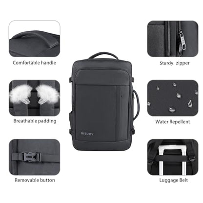 Gieury Carry On Backpack, 50L Travel Backpack, Luggage Backpack TSA Flight Approved Laptop Backpack for Men & Women, Large Expandable 40L Daypack Lightweight Business Weekender Bag, Black - color: Black, size: 2X-Large(20"x14"x10")