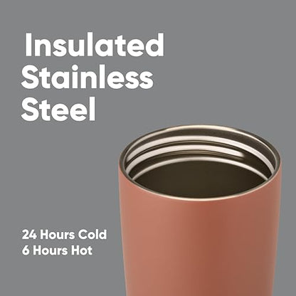 Owala SmoothSip Slider Insulated Stainless Steel Coffee Tumbler, Reusable Iced Coffee Cup, Hot Coffee Travel Mug, BPA Free 20 oz, Cozy Cocoa (Pack of 8) - color: Cozy Cocoa, size: 20 Ounces (Pack of 8)