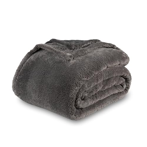 Berkshire Blanket Classic Extra-Fluffy™ Plush Throw Blanket, Soft Fuzzy Fluffy Long Hair Throw Blanket for Couch Sofa Bed, Shadow Grey, 50x60 Inches - color: Shadow Grey, size: Throw/Throw XL