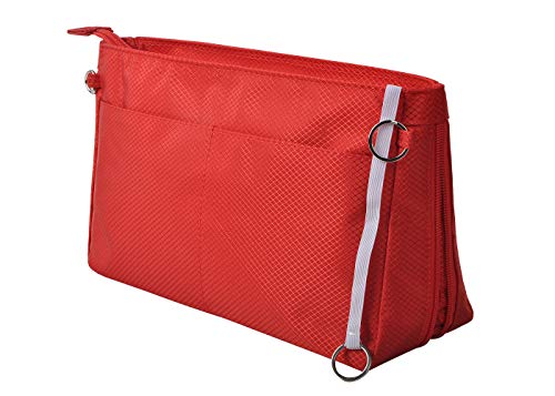 Vercord Expandable Nylon Handbag Purse Organizer Insert Liner Shaper Bag in Bag Red Large - color: Red, size: Large