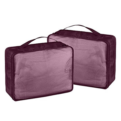 Packing Cubes Set, 2 Pcs Packing Organizers Set for Suitcases (Burgundy) - color: Burgundy